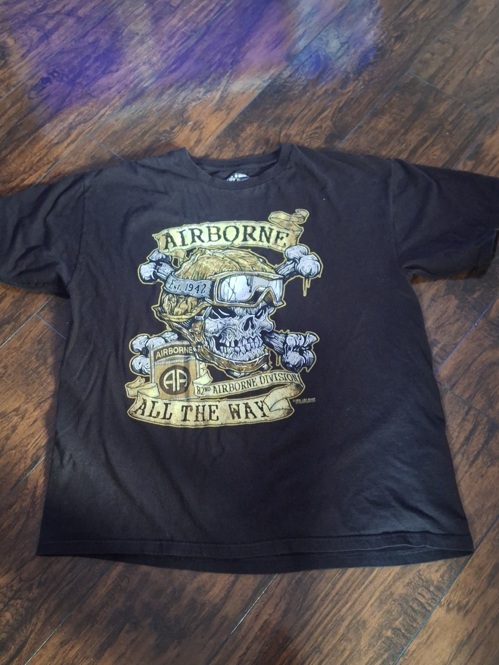 'All The Way' Skull Graphic Short Sleeve Tee - Black